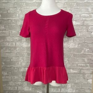 Loft short sleeve top with sheer bottom